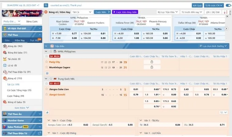 Bật Mí Kinh Nghiệm Cá Cược Bóng Rổ 58Win Chắc Thắng 2 Giao diện đặt kèo cá cược bóng rổ 58Win